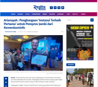 Ariansyah : Penghargaan ‘Instansi Terbaik Pertama’ untuk Pemprov Jambi dari Kemenkominfo