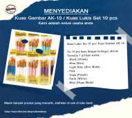 Kuas Gambar AK-10 / Kuas Lukis Set 10 pcs