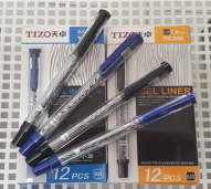 pen gel TIZO 1.0mm hitam dan biru